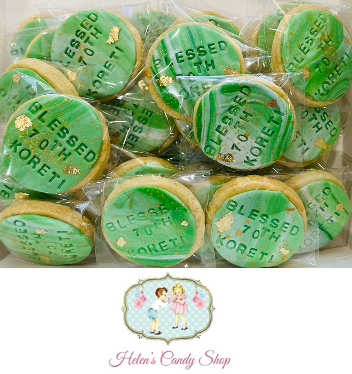 Customised Vanilla Sugar Cookies Individually Wrapped