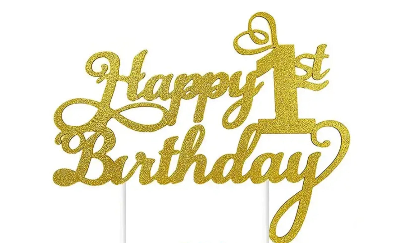3D Butterflies & Happy Birtday Acrylic Cake Toppers