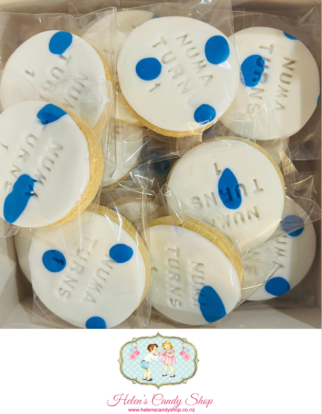 Customised Vanilla Sugar Cookies Individually Wrapped