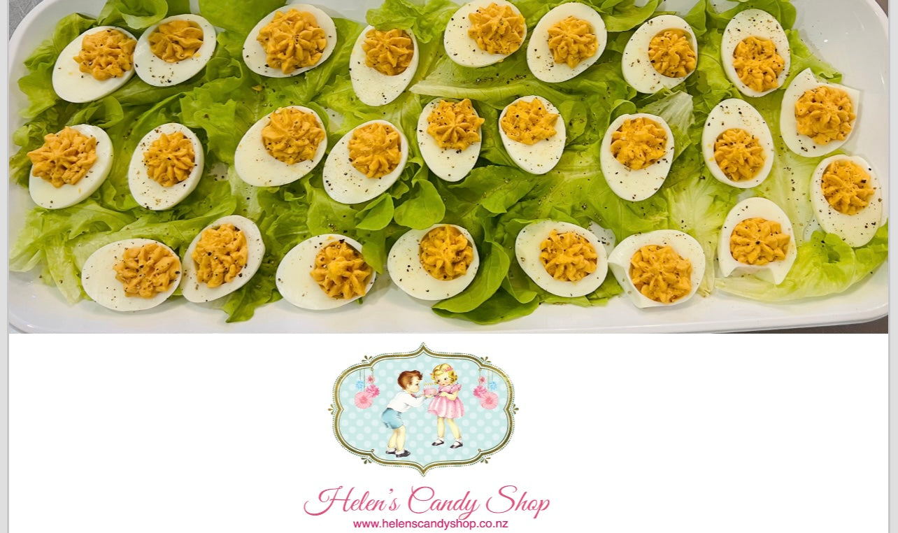 24 Halved Filled Deviled Egg Platter Helen's Candy Shop
