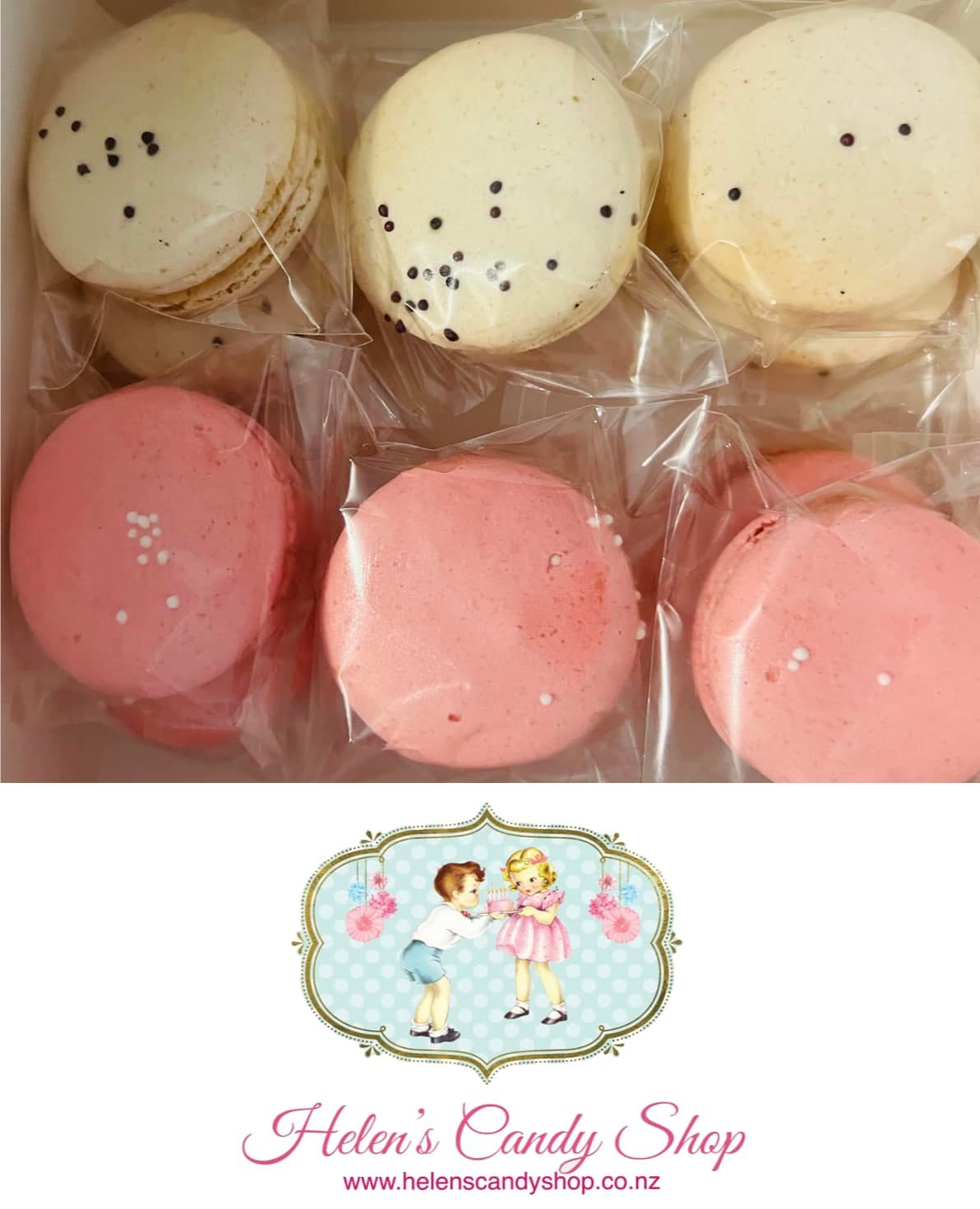 Freshly Baked Macarons Individually Wrapped