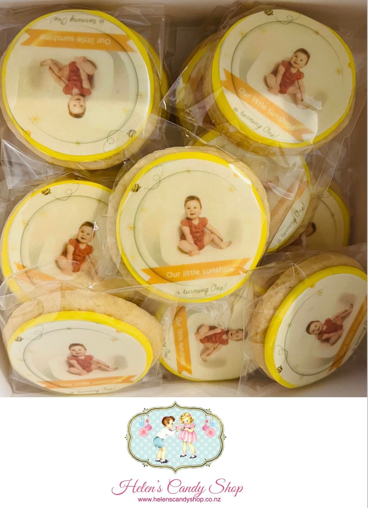 Customised Vanilla Sugar Cookies Individually Wrapped