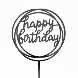 3D Butterflies & Happy Birtday Acrylic Cake Toppers
