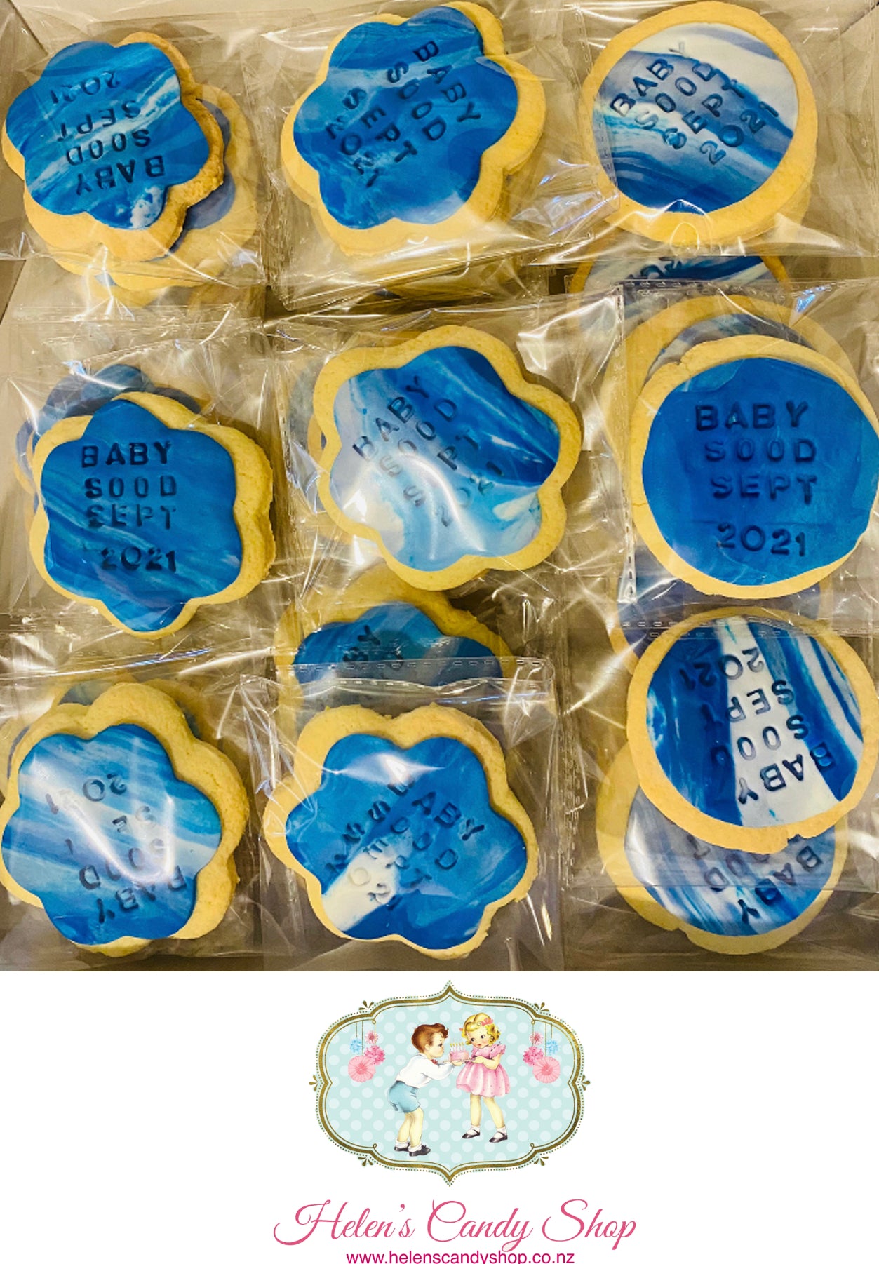 Customised Vanilla Sugar Cookies Individually Wrapped