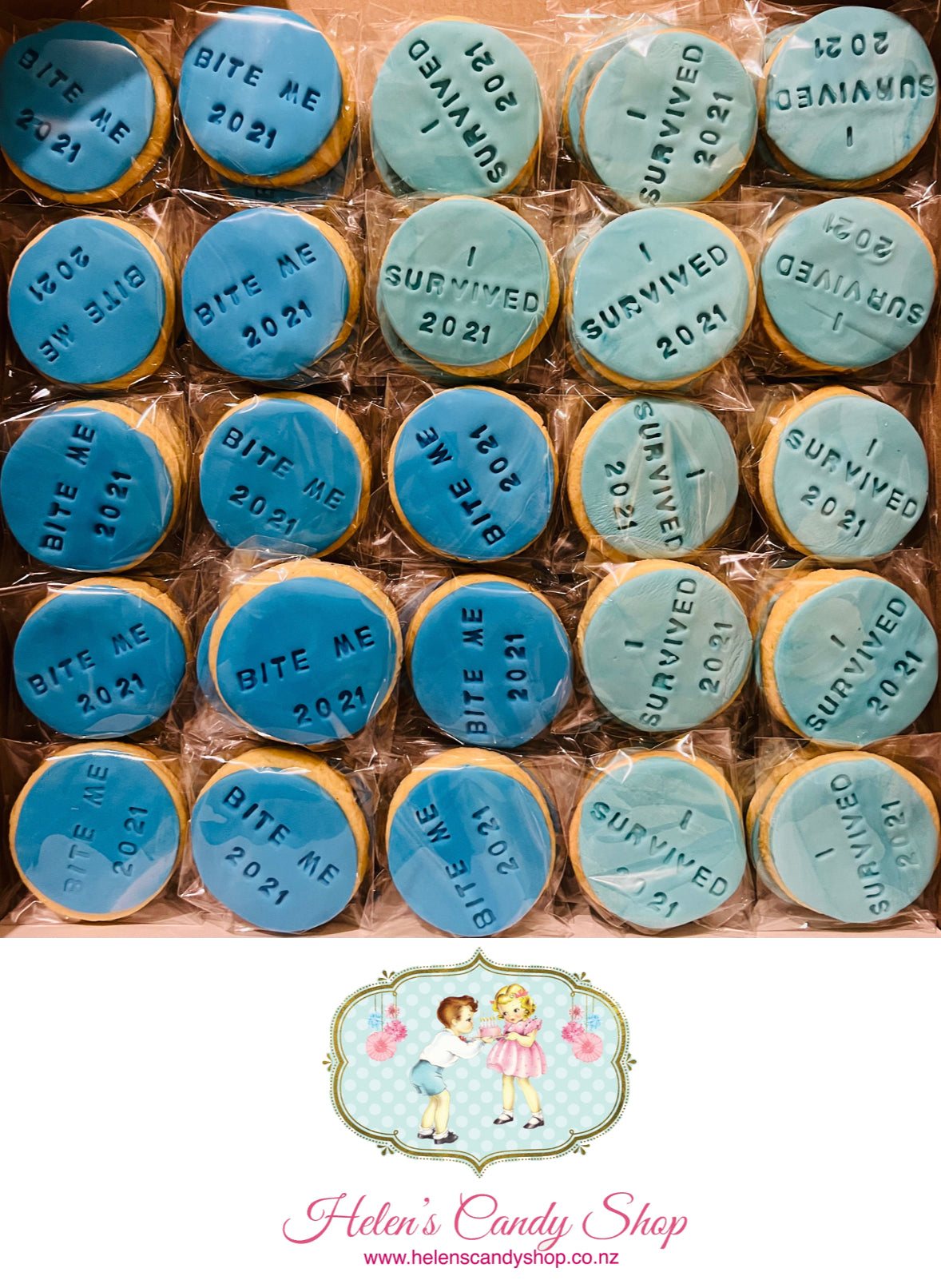 Customised Vanilla Sugar Cookies Individually Wrapped