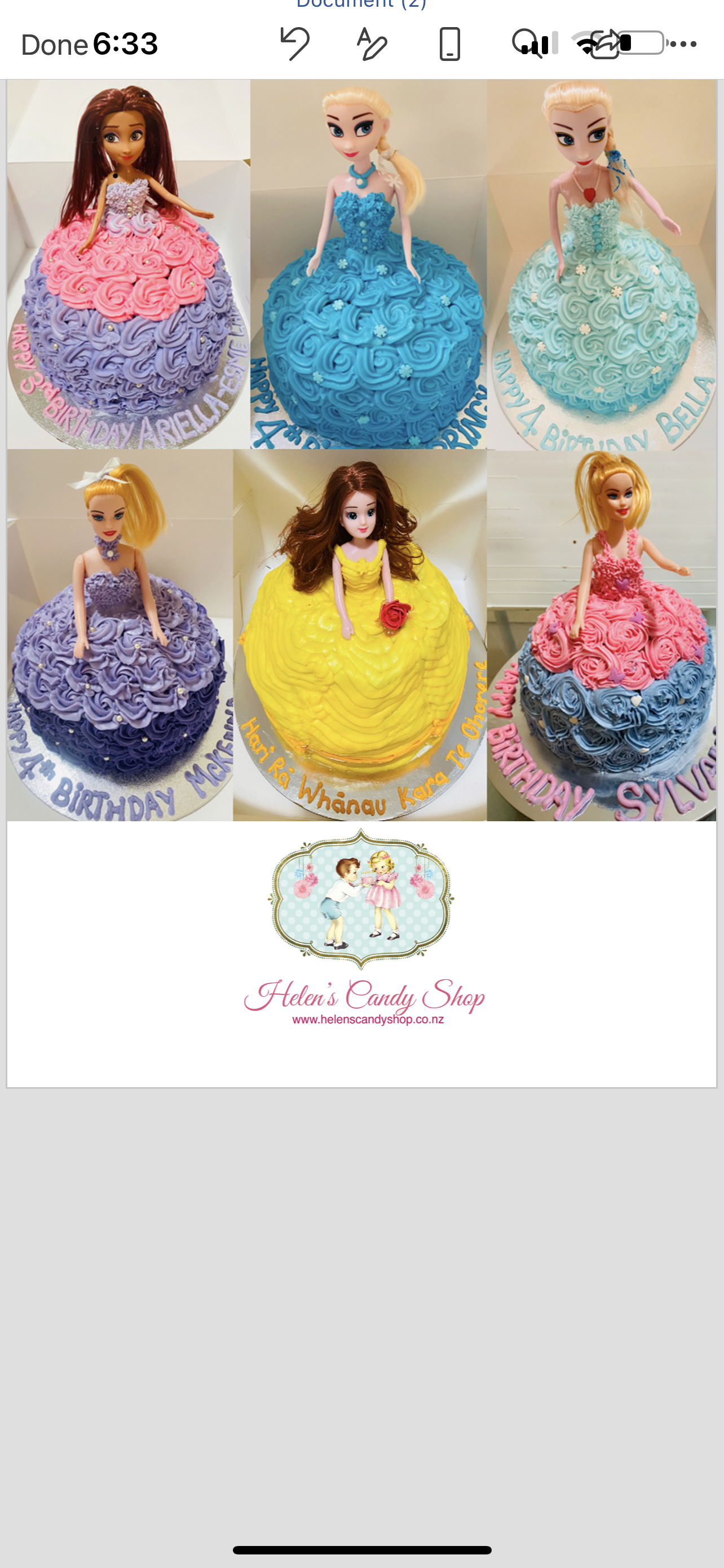 Princess, Barbie & Frozen Themed Celebration Cake
