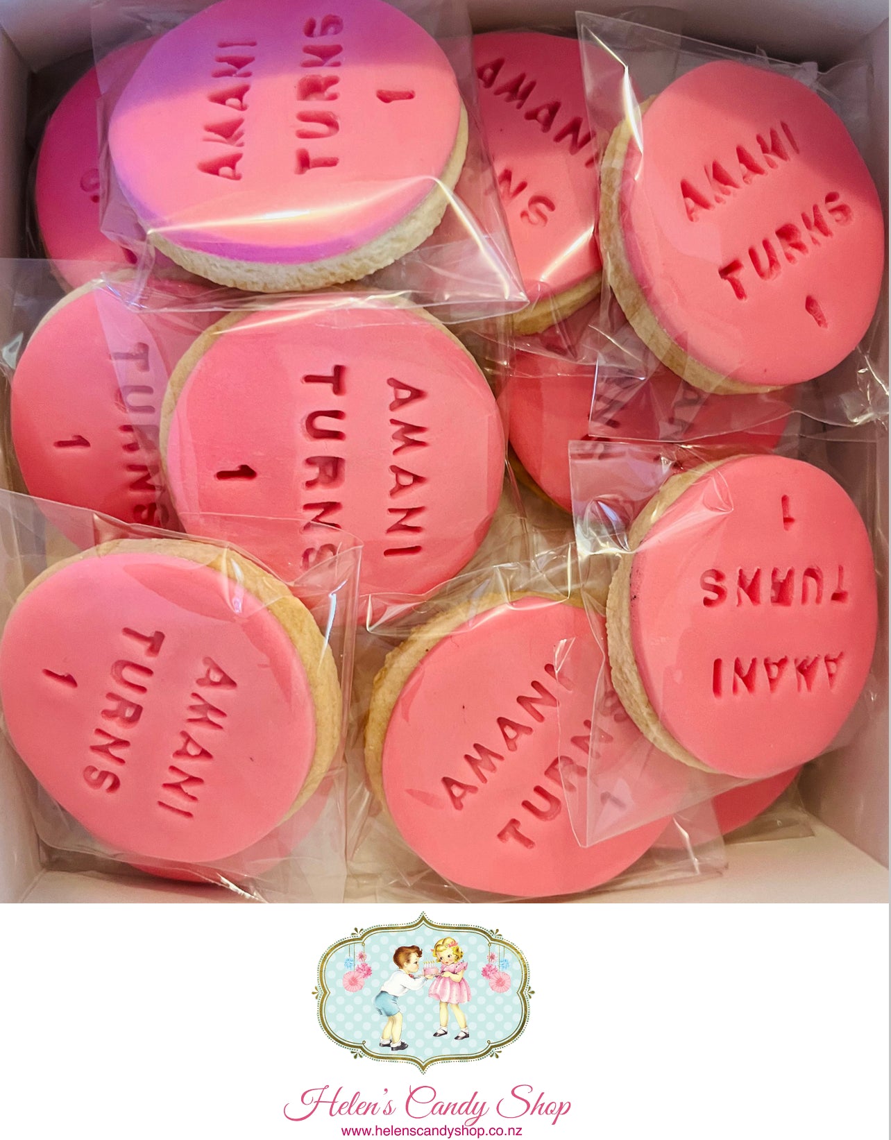 Customised Vanilla Sugar Cookies Individually Wrapped