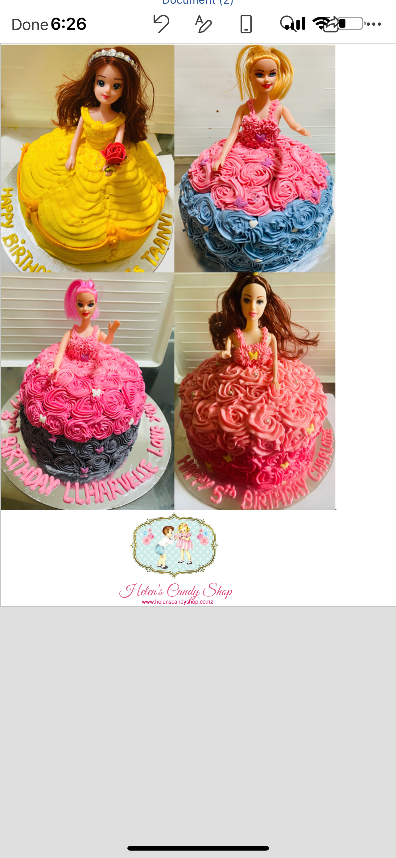 Princess, Barbie & Frozen Themed Celebration Cake