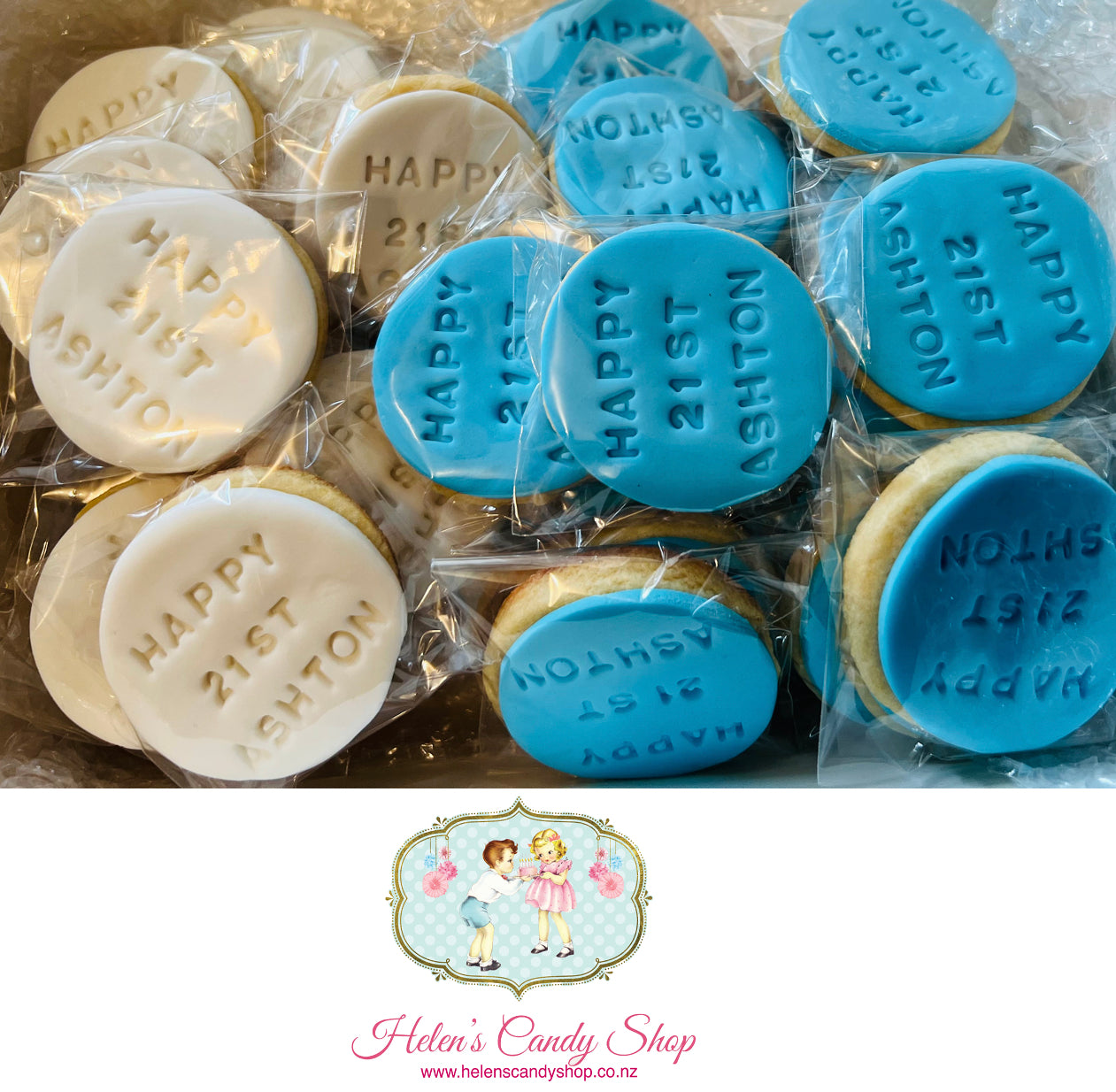Customised Vanilla Sugar Cookies Individually Wrapped