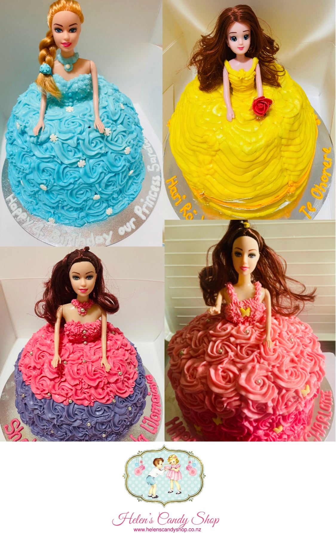 Princess, Barbie & Frozen Themed Celebration Cake