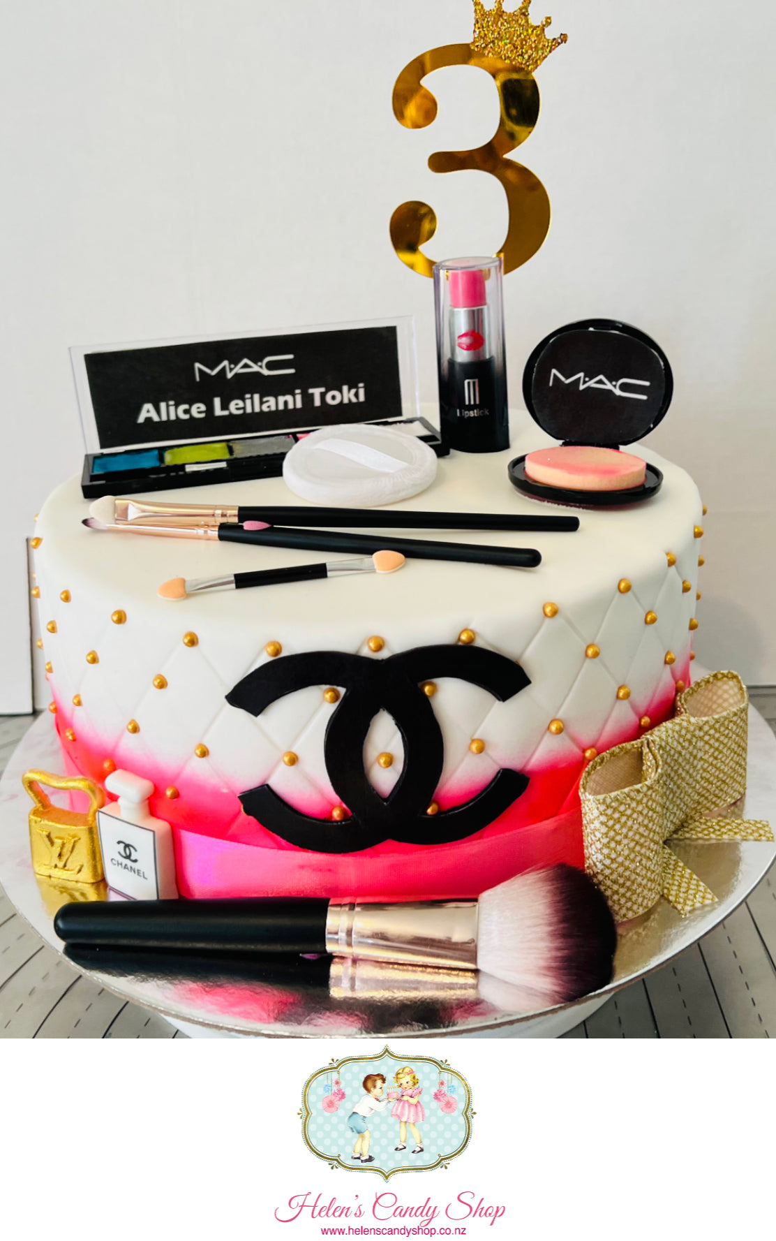 Make-up, Handbag, Crown & Book Celebration Cake