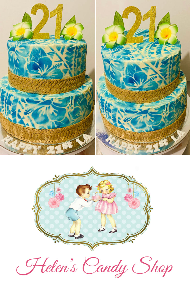 Polynesian Themed Celebration Cake