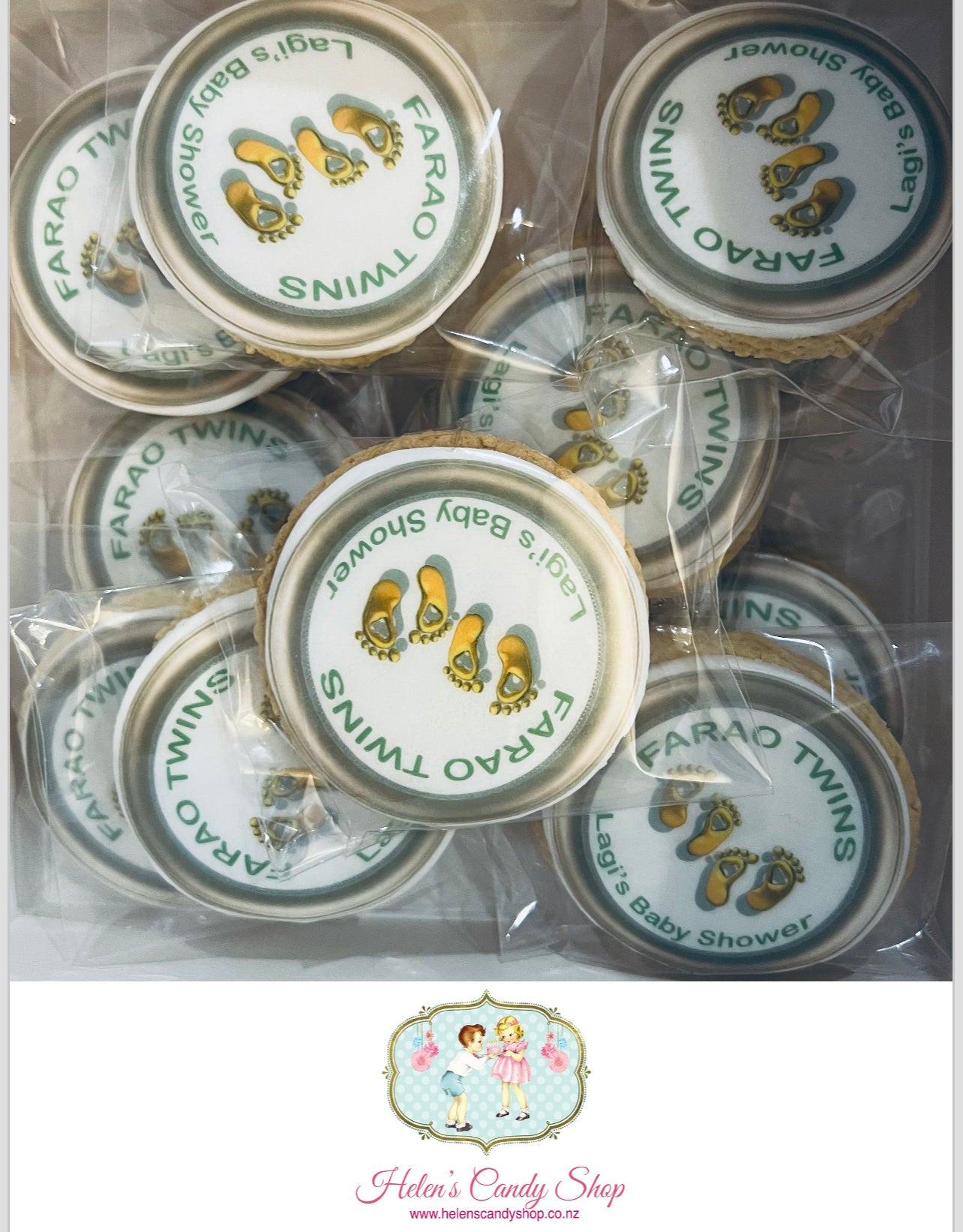 Customised Vanilla Sugar Cookies Individually Wrapped