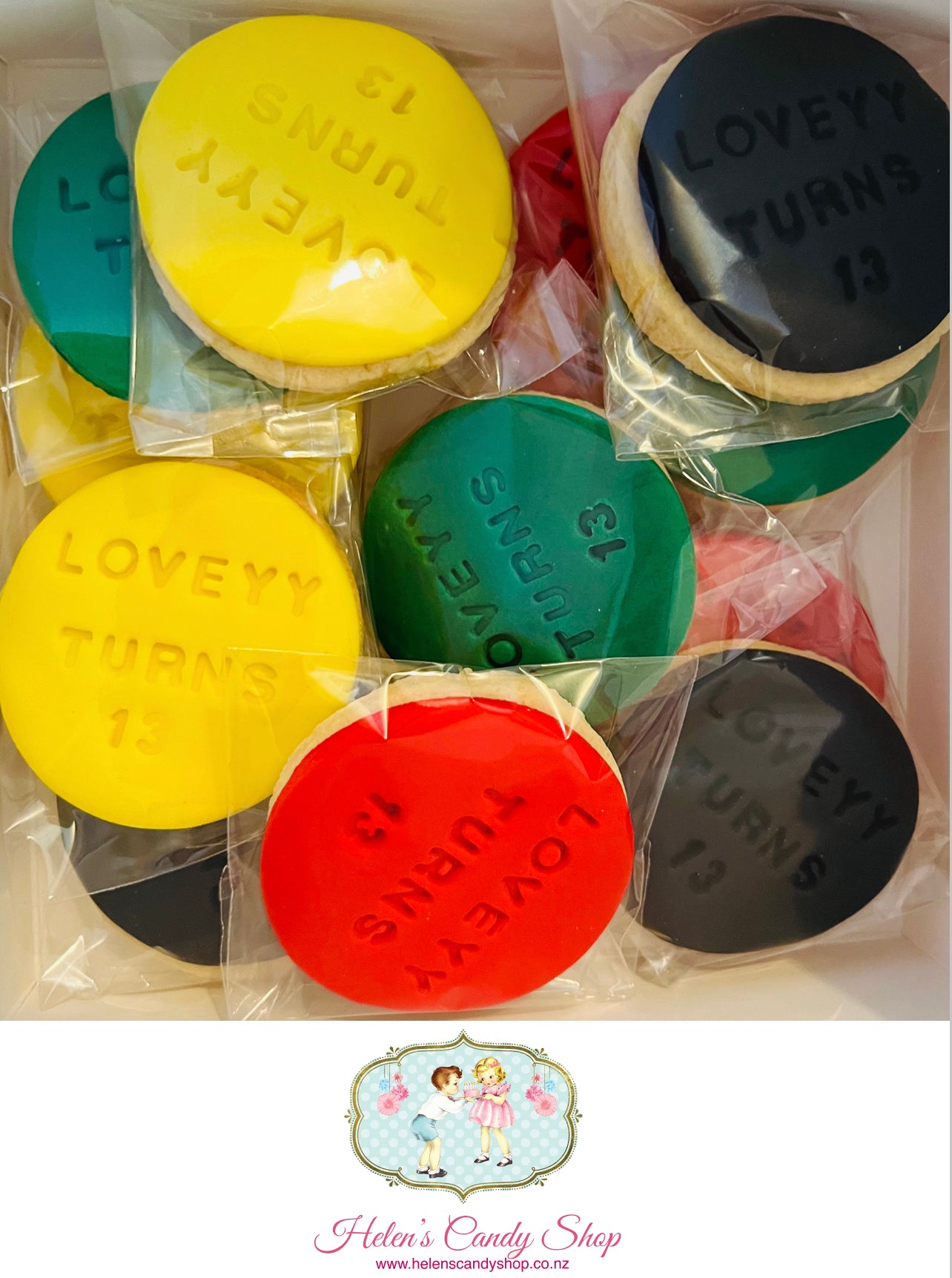 Customised Vanilla Sugar Cookies Individually Wrapped