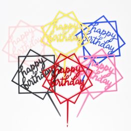 3D Butterflies & Happy Birtday Acrylic Cake Toppers