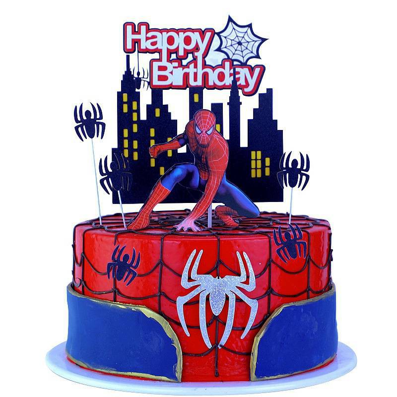 Spiderman Cake With Fondant Spiderman Figure - CakeCentral.com