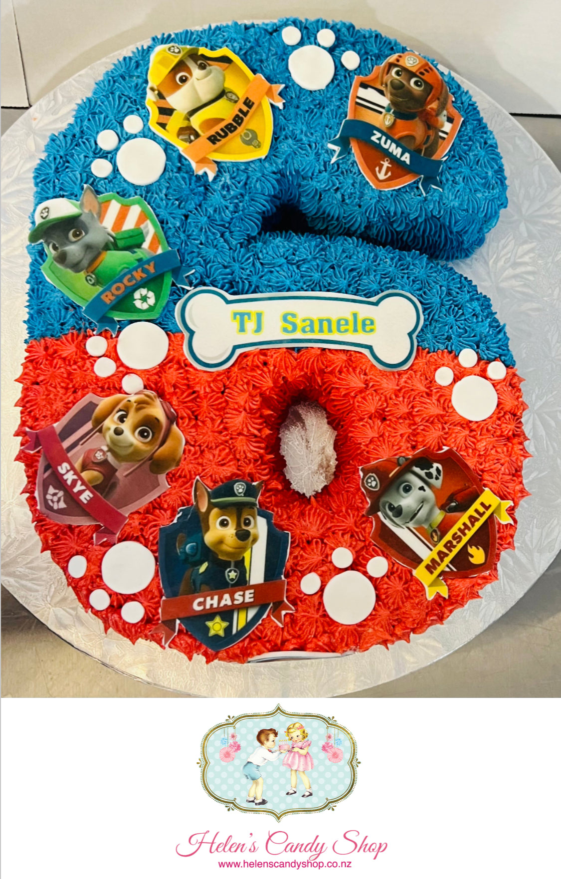 Simple Paw Patrol theme birthday cake with handmade character models |  Tarta de patrulla canina, Tartas, Tortas