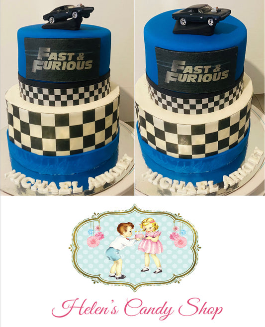 Cars, Planes, Construction & Train Themed Celebration Cake