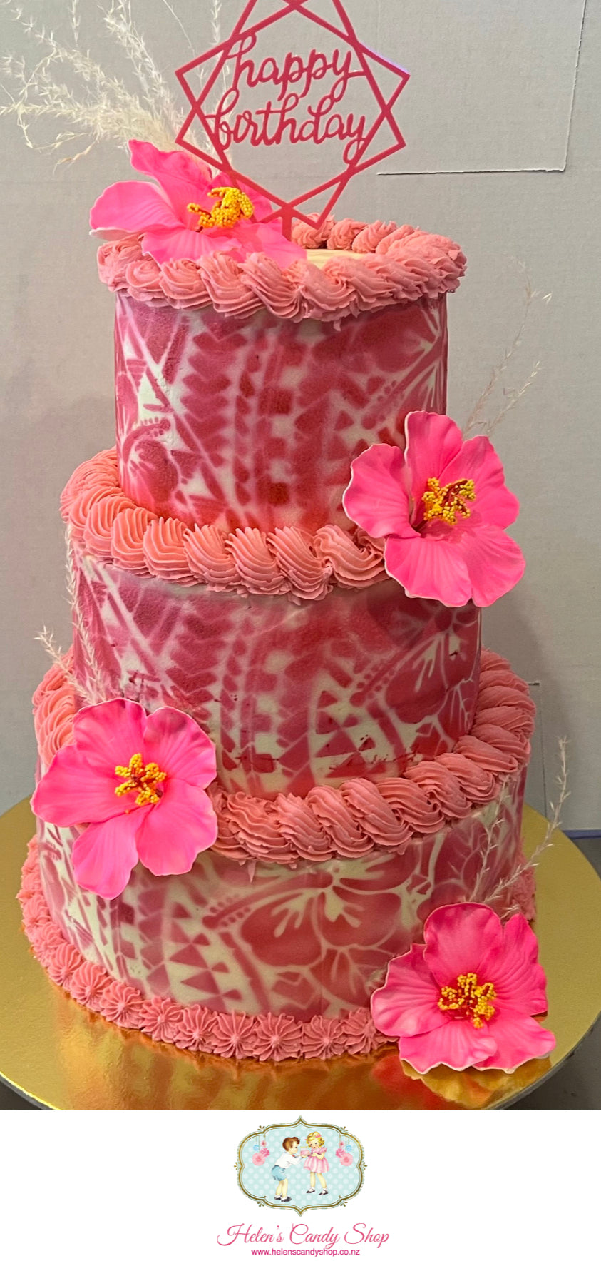 Polynesian Themed Celebration Cake