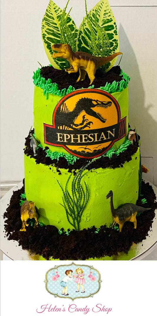Dinosaur Themed Celebration Cake