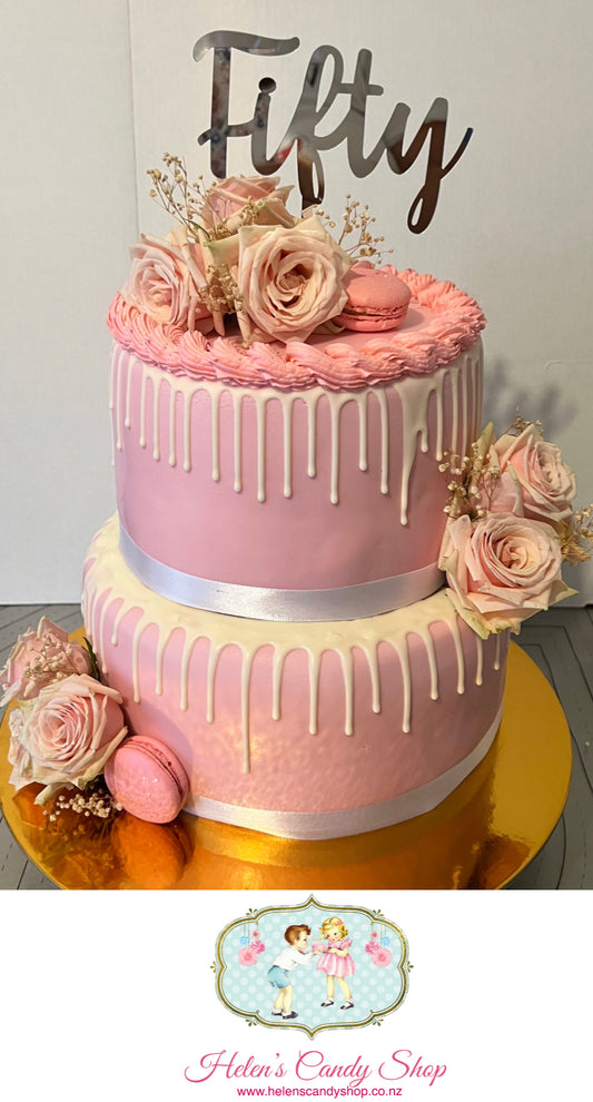 Fresh & Dried Flower Celebration Cake