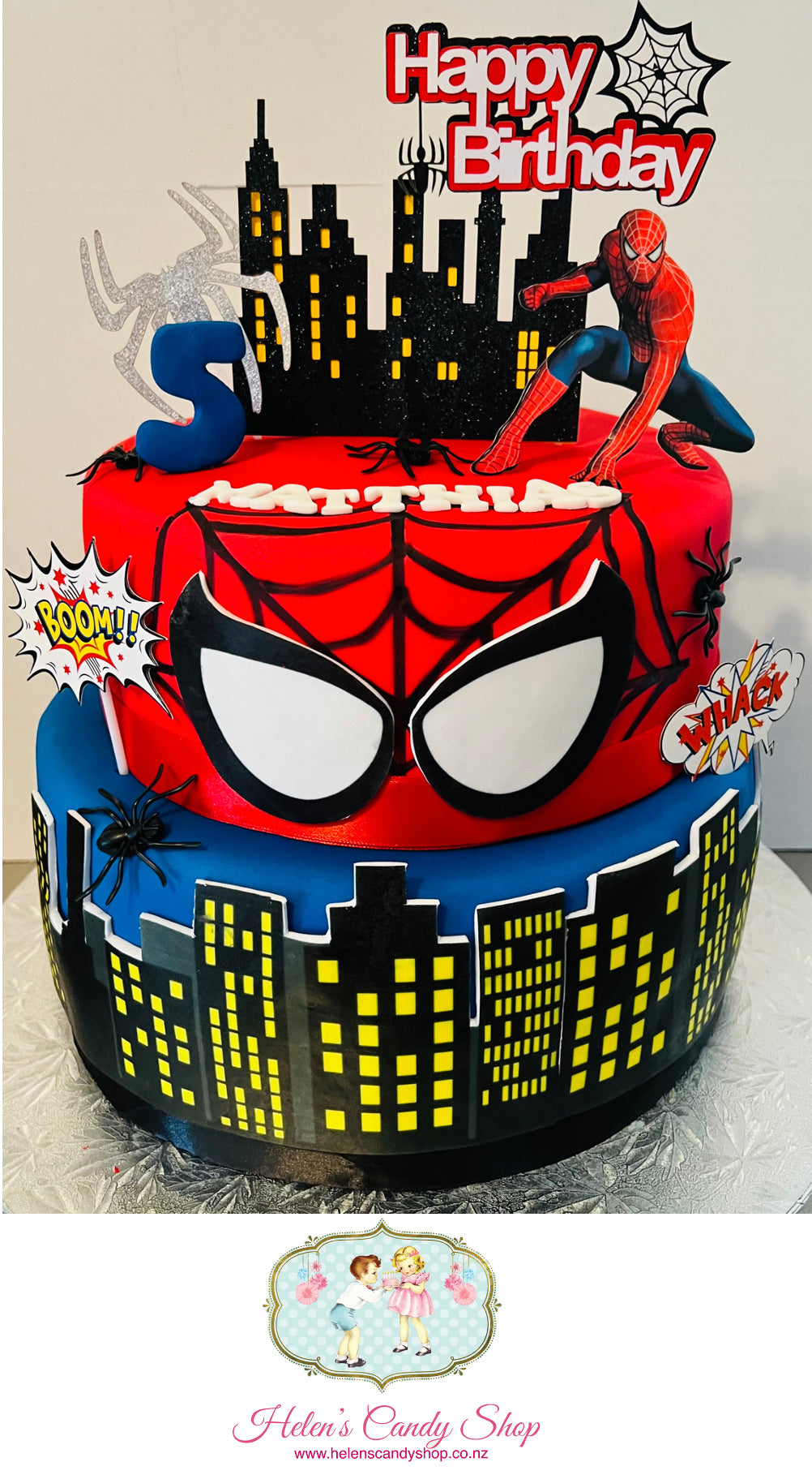 2tier Spiderman Theme Cake