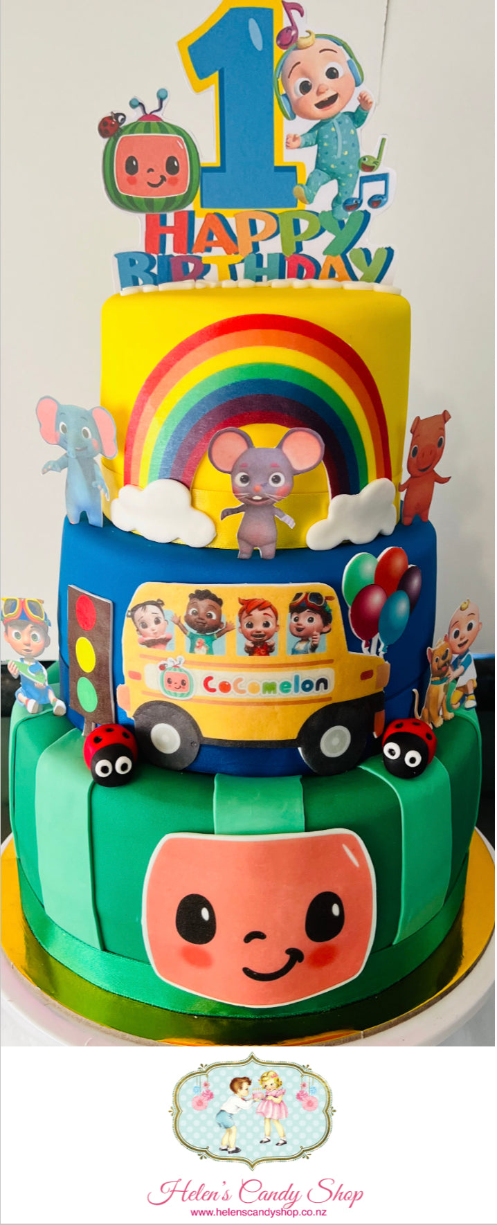 Cocomelon Themed Celebration Cakes – Helen's Candy Shop